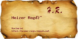 Heizer Regő névjegykártya